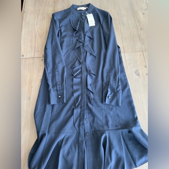 Tory Burch navy blue ruffle dress NWT - Picture 5 of 9